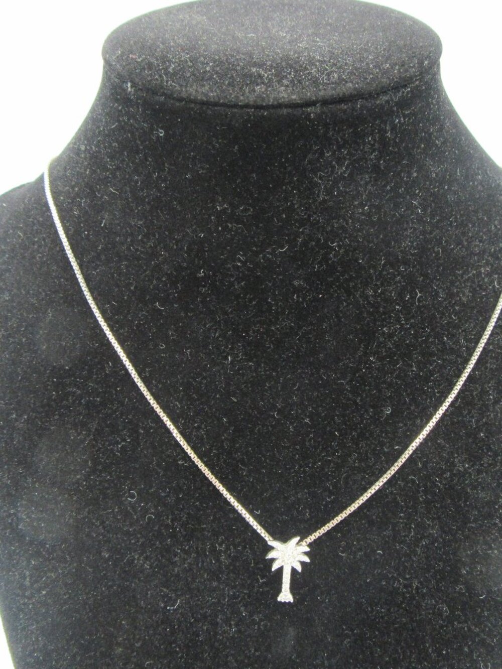 925 STERLING SILVER PALM TREE NECKLACE PENDANT 24''